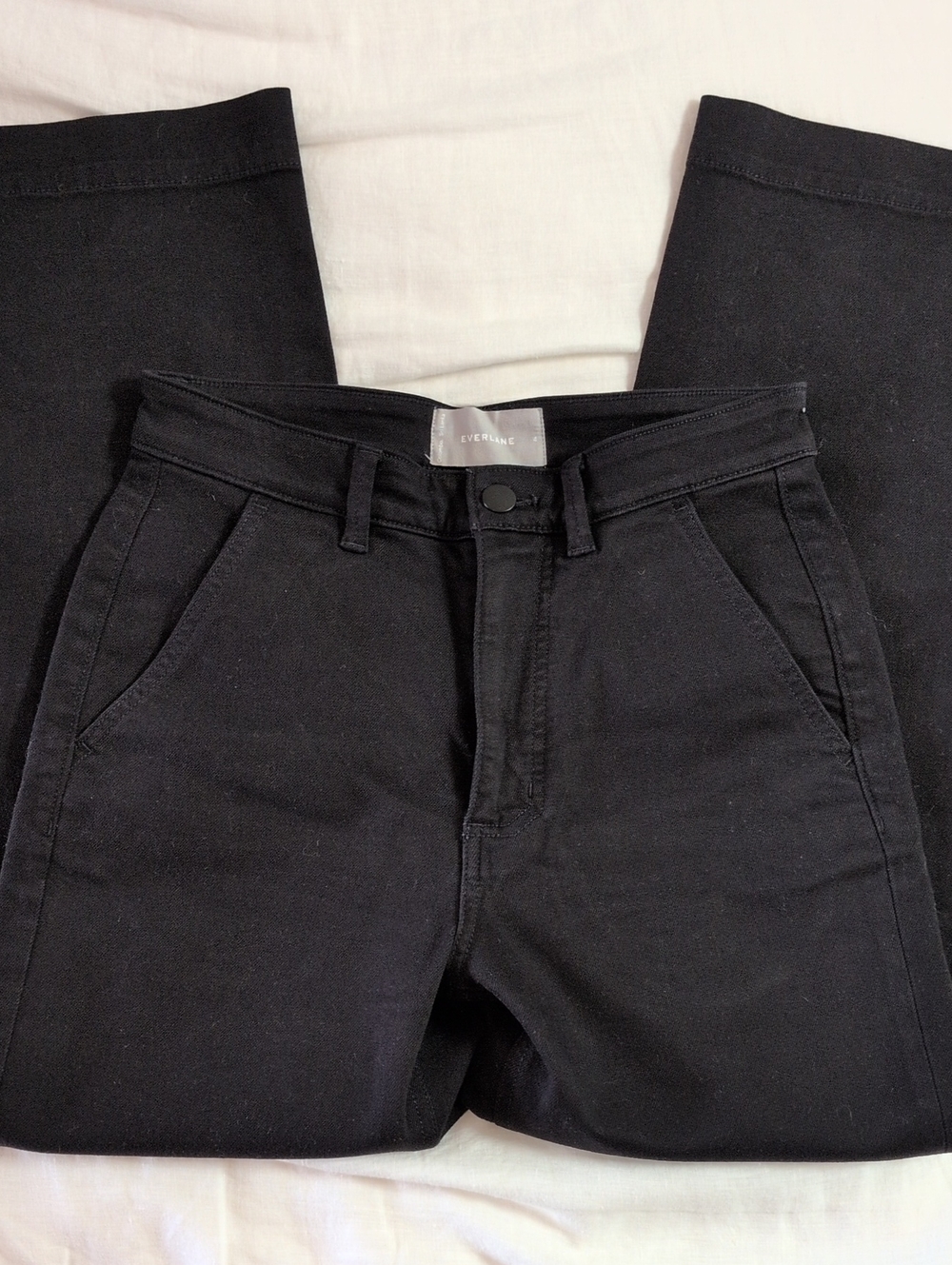 Everlane Black High-Rise Straight-Leg Pants
